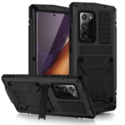 Coque Samsung Galaxy Note 20 Ultra Métal, Silicone et Support Intégré