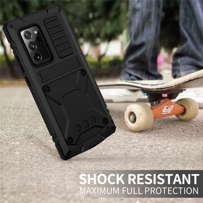 Coque Samsung Galaxy Note 20 Ultra Métal, Silicone et Support Intégré