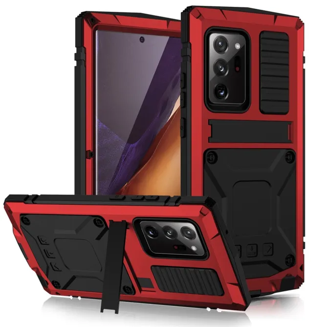 Coque Samsung Galaxy Note 20 Ultra Métal, Silicone et Support Intégré