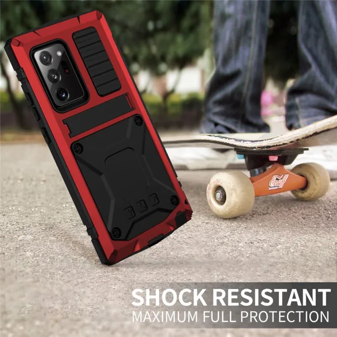Coque Samsung Galaxy Note 20 Ultra Métal, Silicone et Support Intégré