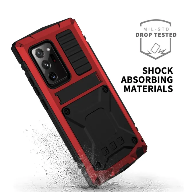 Coque Samsung Galaxy Note 20 Ultra Métal, Silicone et Support Intégré