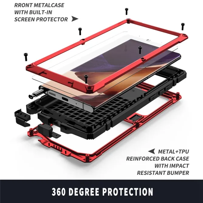 Coque Samsung Galaxy Note 20 Ultra Métal, Silicone et Support Intégré