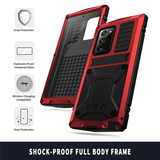 Coque Samsung Galaxy Note 20 Ultra Métal, Silicone et Support Intégré
