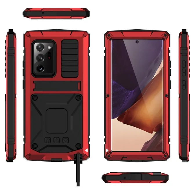 Coque Samsung Galaxy Note 20 Ultra Métal, Silicone et Support Intégré