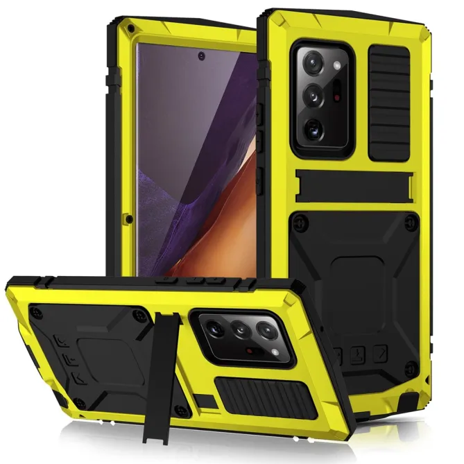 Coque Samsung Galaxy Note 20 Ultra Métal, Silicone et Support Intégré
