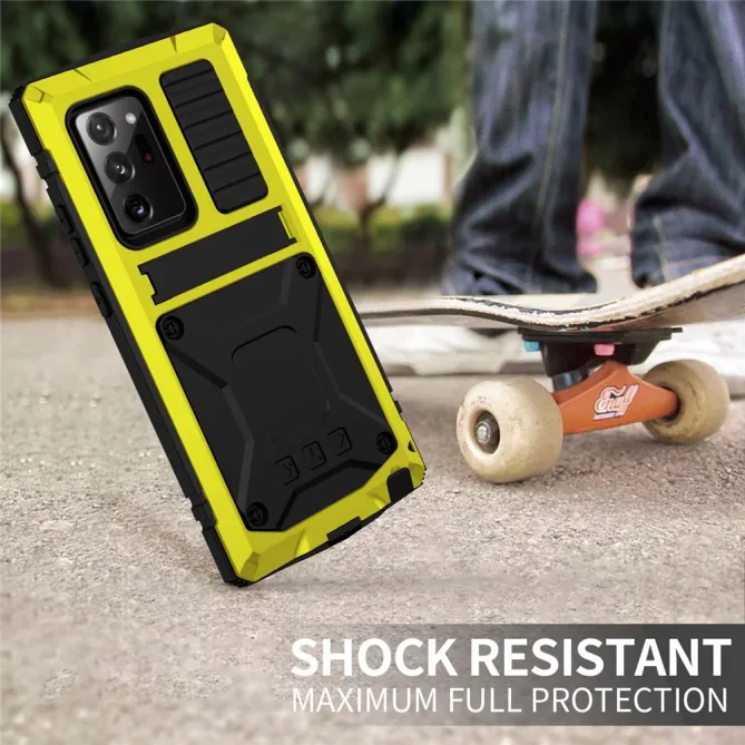 Coque Samsung Galaxy Note 20 Ultra Métal, Silicone et Support Intégré