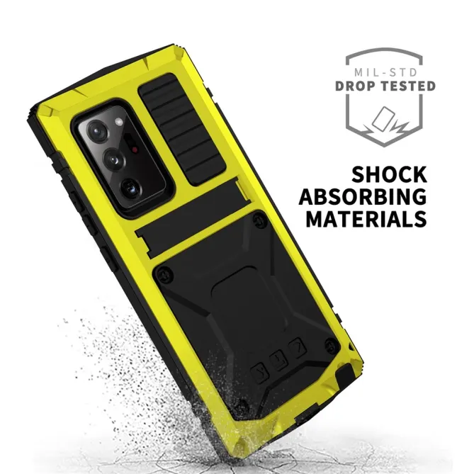 Coque Samsung Galaxy Note 20 Ultra Métal, Silicone et Support Intégré
