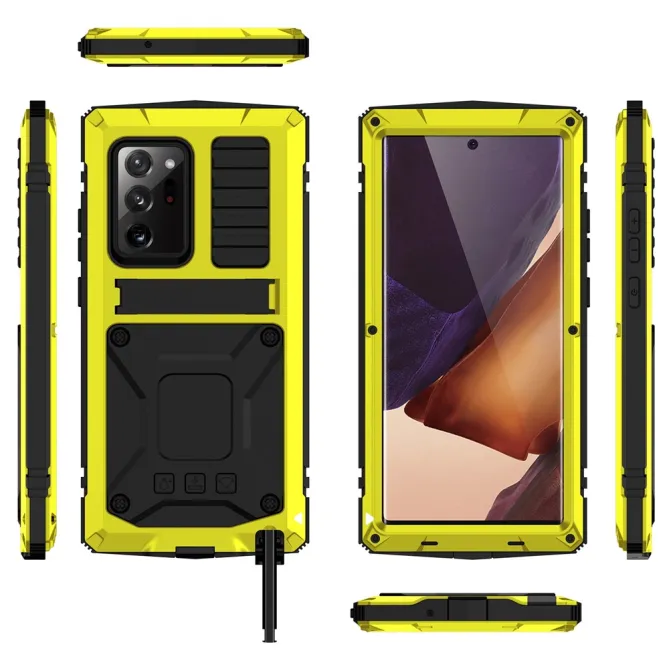 Coque Samsung Galaxy Note 20 Ultra Métal, Silicone et Support Intégré