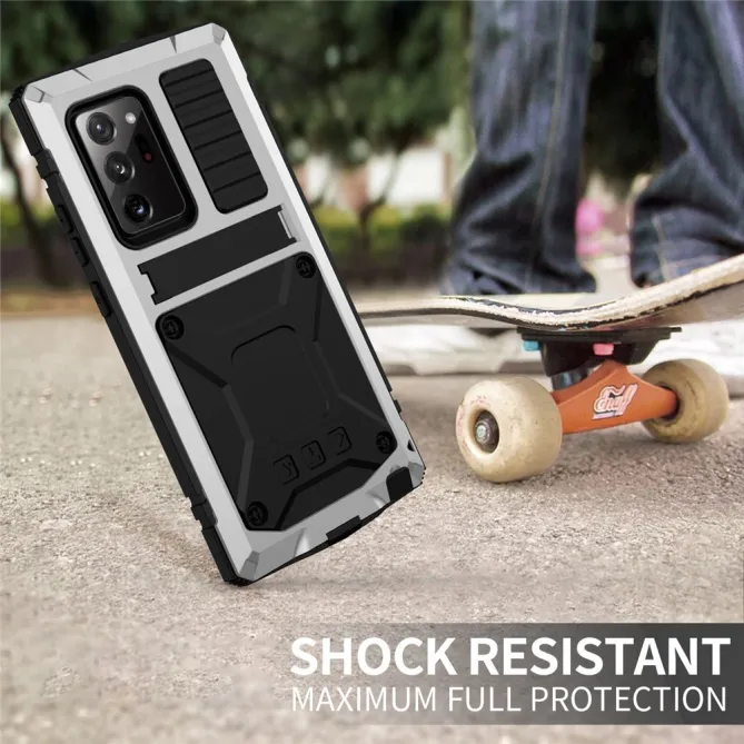 Coque Samsung Galaxy Note 20 Ultra Métal, Silicone et Support Intégré