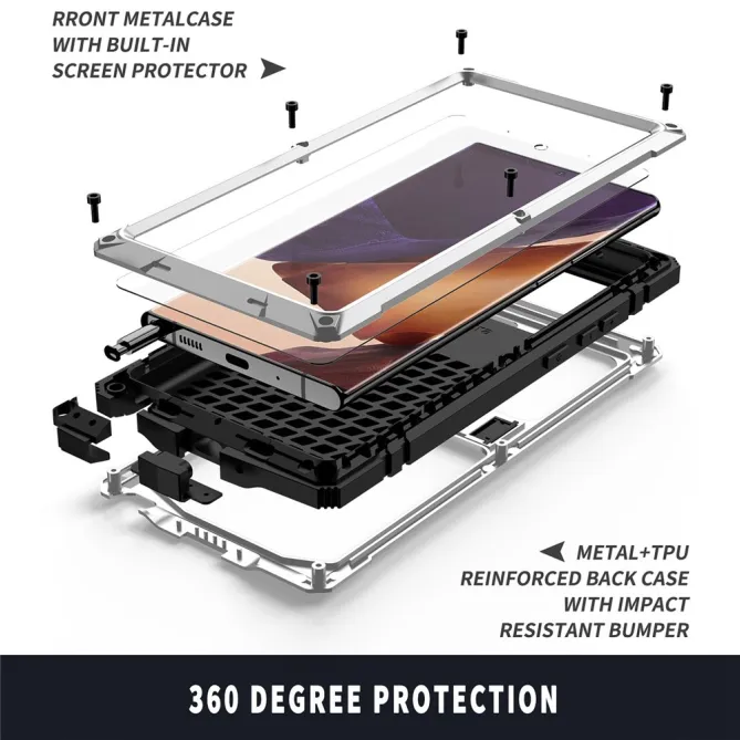 Coque Samsung Galaxy Note 20 Ultra Métal, Silicone et Support Intégré