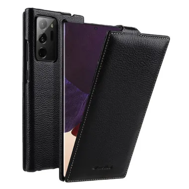 Coque Samsung Galaxy Note 20 Ultra Flip Vertical en Cuir Véritable