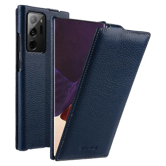 Coque Samsung Galaxy Note 20 Ultra Flip Vertical en Cuir Véritable