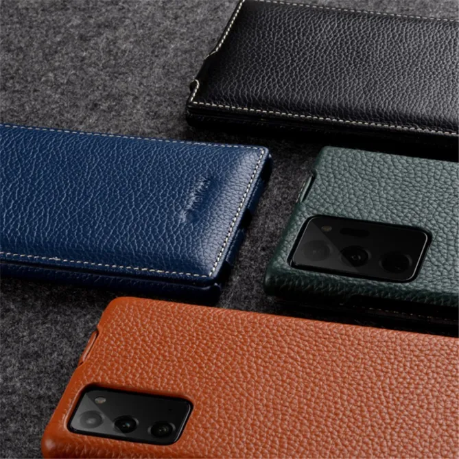 Coque Samsung Galaxy Note 20 Ultra Flip Vertical en Cuir Véritable