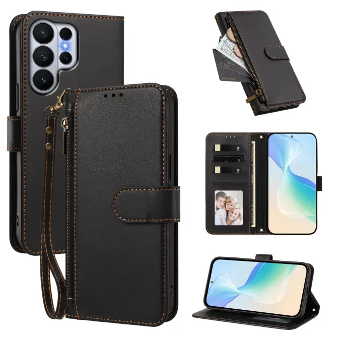 Étui Samsung Galaxy S26 Ultra Zip, 4 Cartes et Dragonne Amovible