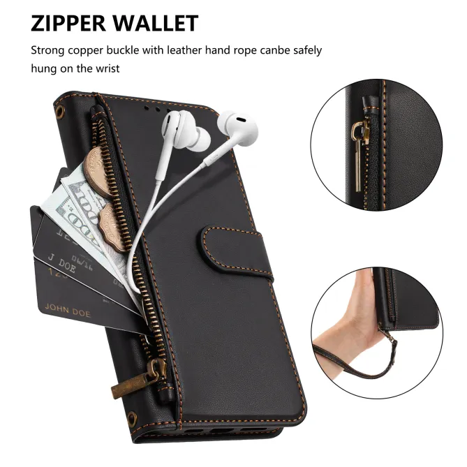 Étui Samsung Galaxy S26 Ultra Zip, 4 Cartes et Dragonne Amovible