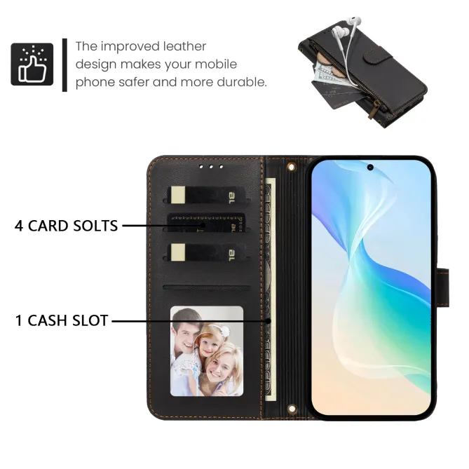 Étui Samsung Galaxy S26 Ultra Zip, 4 Cartes et Dragonne Amovible