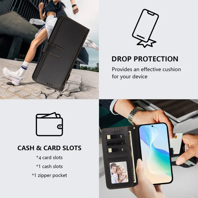 Étui Samsung Galaxy S26 Ultra Zip, 4 Cartes et Dragonne Amovible
