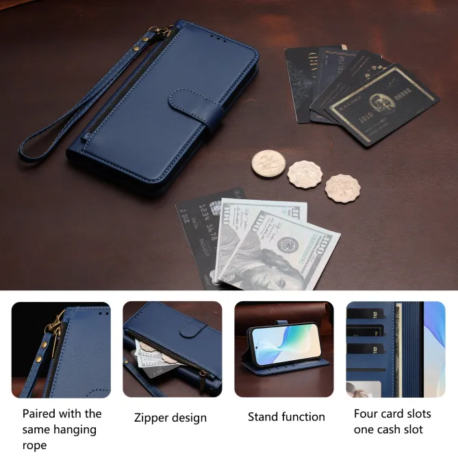 Étui Samsung Galaxy S26 Ultra Zip, 4 Cartes et Dragonne Amovible