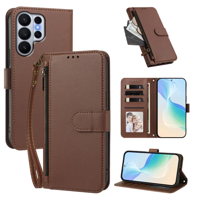 Étui Samsung Galaxy S26 Ultra Zip, 4 Cartes et Dragonne Amovible