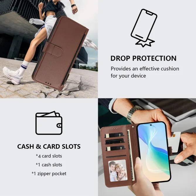 Étui Samsung Galaxy S26 Ultra Zip, 4 Cartes et Dragonne Amovible