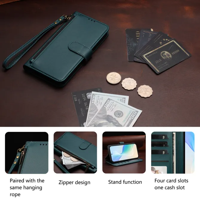 Étui Samsung Galaxy S26 Ultra Zip, 4 Cartes et Dragonne Amovible