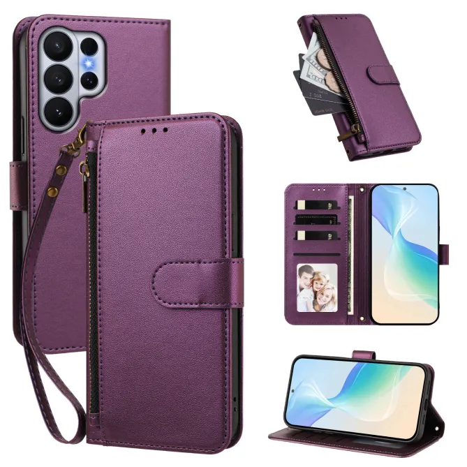 Étui Samsung Galaxy S26 Ultra Zip, 4 Cartes et Dragonne Amovible