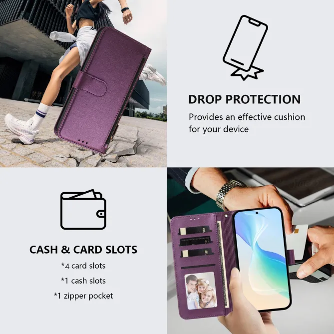 Étui Samsung Galaxy S26 Ultra Zip, 4 Cartes et Dragonne Amovible