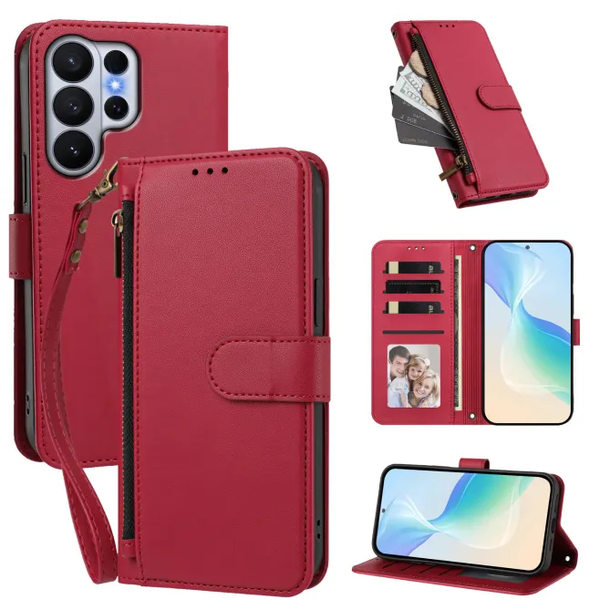 Étui Samsung Galaxy S26 Ultra Zip, 4 Cartes et Dragonne Amovible
