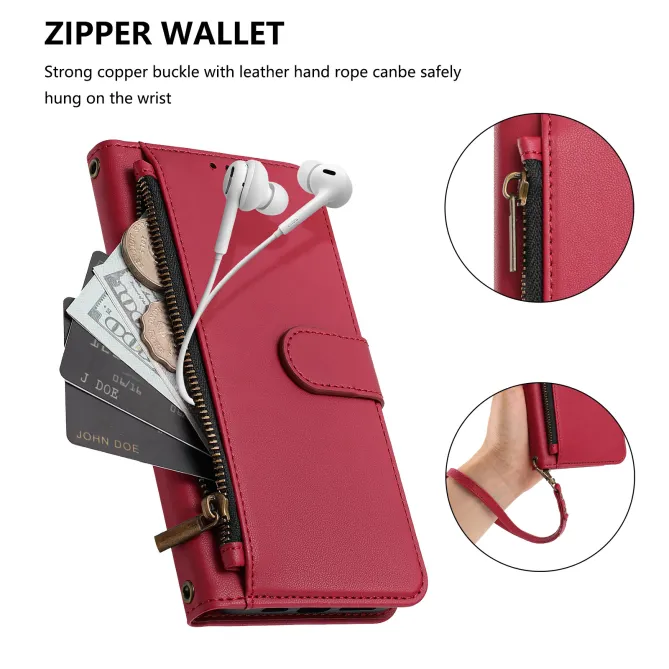 Étui Samsung Galaxy S26 Ultra Zip, 4 Cartes et Dragonne Amovible