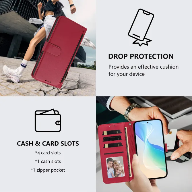 Étui Samsung Galaxy S26 Ultra Zip, 4 Cartes et Dragonne Amovible