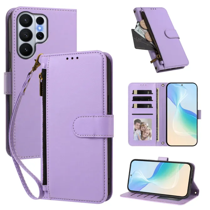 Étui Samsung Galaxy S26 Ultra Zip, 4 Cartes et Dragonne Amovible