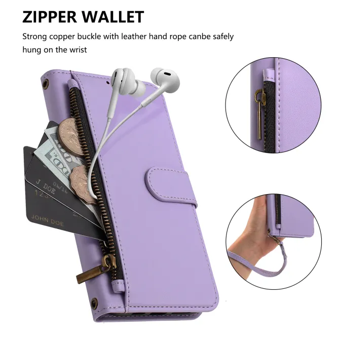 Étui Samsung Galaxy S26 Ultra Zip, 4 Cartes et Dragonne Amovible