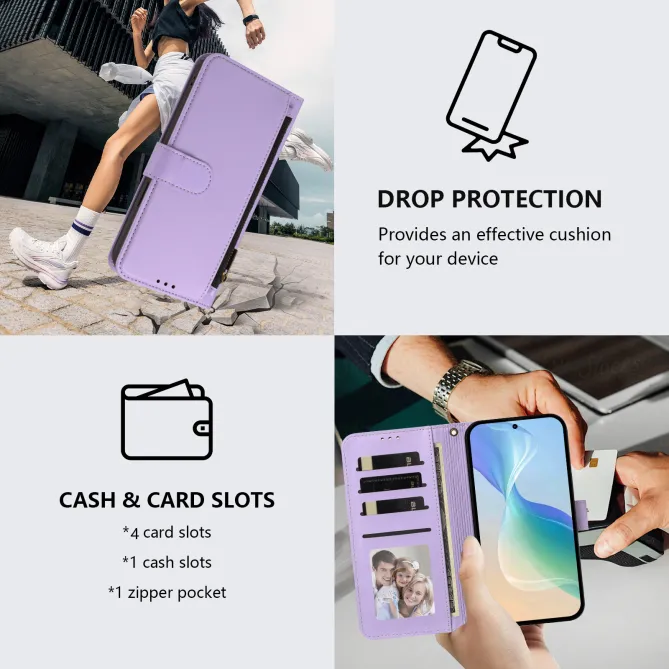 Étui Samsung Galaxy S26 Ultra Zip, 4 Cartes et Dragonne Amovible