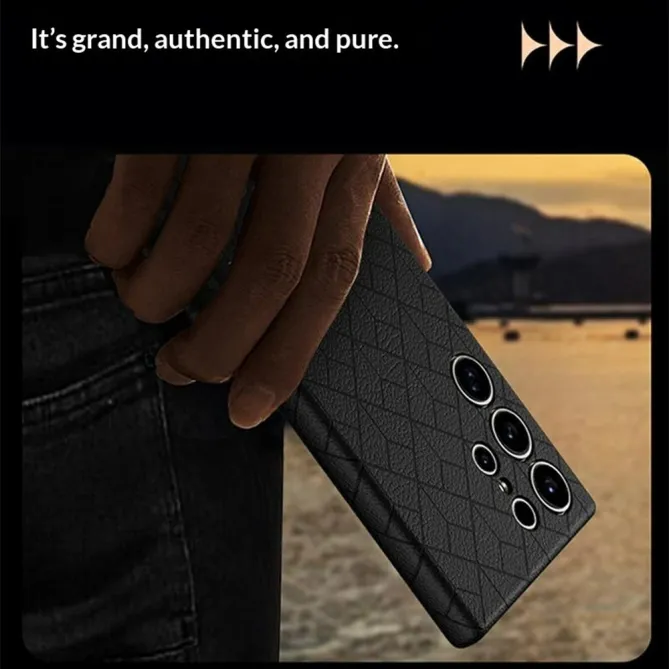 Coque Samsung Galaxy S26 Ultra Motif Géométrique Gravé Compatible MagSafe