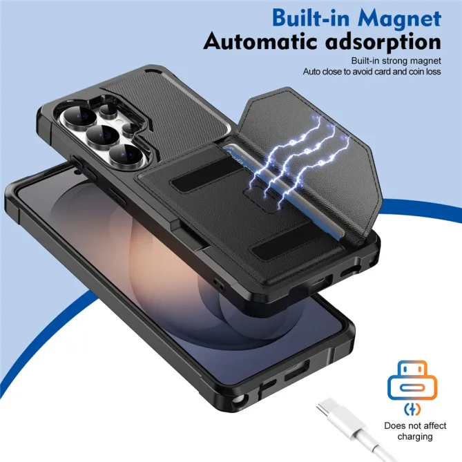 Coque Samsung Galaxy S26 Ultra Porte-Cartes à Fermeture Magnétique