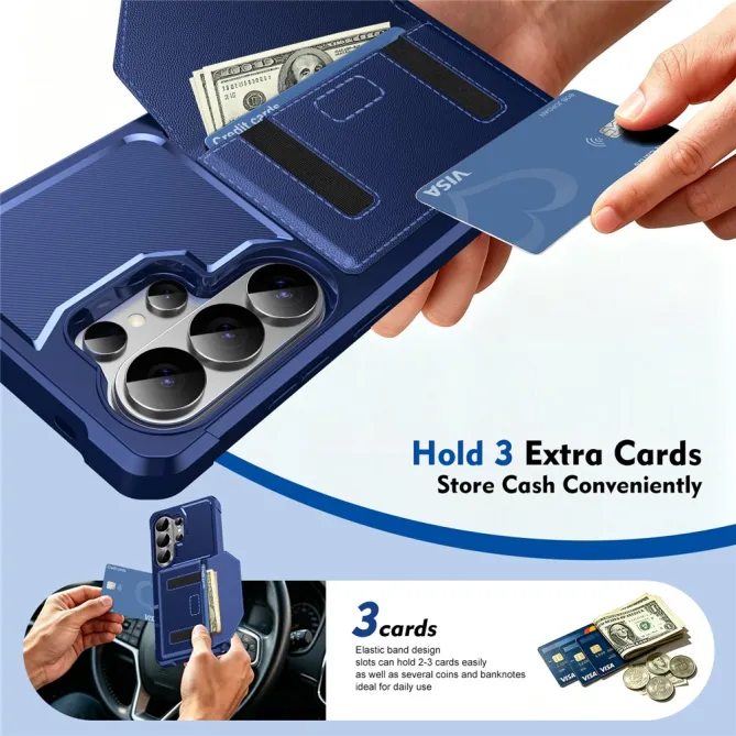 Coque Samsung Galaxy S26 Ultra Porte-Cartes à Fermeture Magnétique