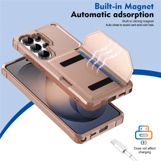 Coque Samsung Galaxy S26 Ultra Porte-Cartes à Fermeture Magnétique