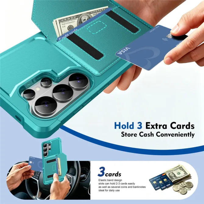 Coque Samsung Galaxy S26 Ultra Porte-Cartes à Fermeture Magnétique