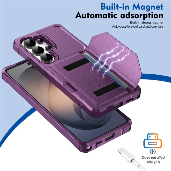 Coque Samsung Galaxy S26 Ultra Porte-Cartes à Fermeture Magnétique