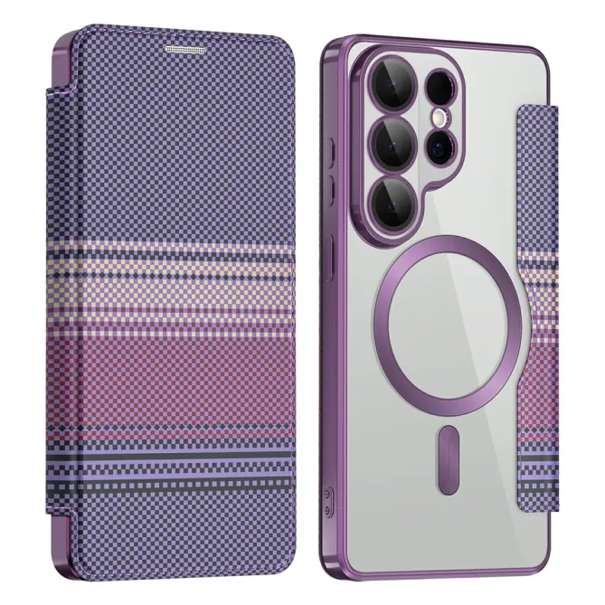 Étui Flip Samsung Galaxy S26 Ultra Motif Tissé Anti-RFID