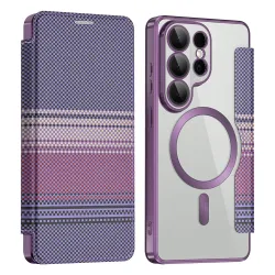 Étui Flip Samsung Galaxy S26 Ultra Motif Tissé Anti-RFID