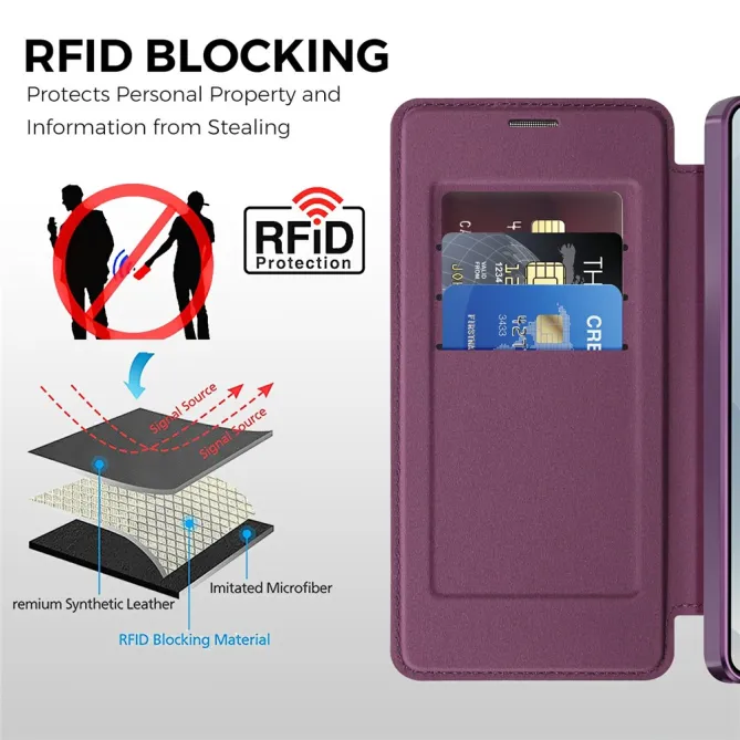 Étui Flip Samsung Galaxy S26 Ultra Motif Tissé Anti-RFID