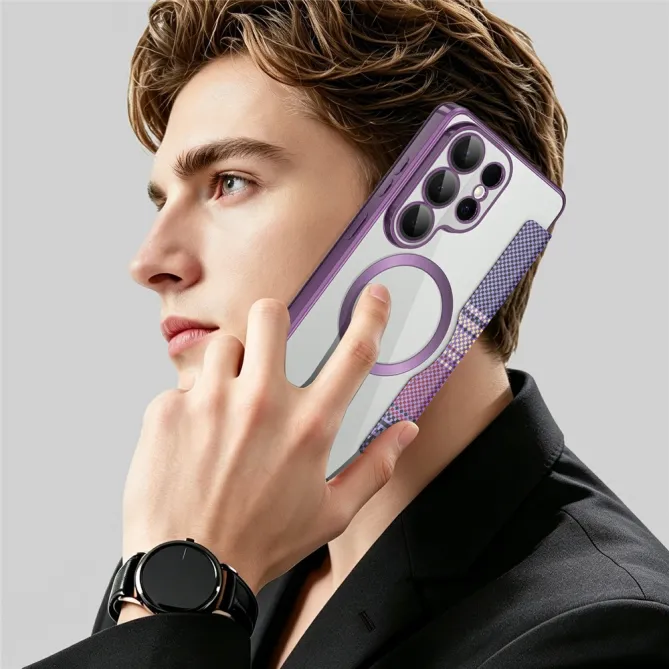 Étui Flip Samsung Galaxy S26 Ultra Motif Tissé Anti-RFID