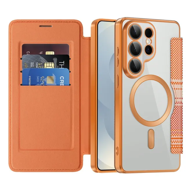 Étui Flip Samsung Galaxy S26 Ultra Motif Tissé Anti-RFID