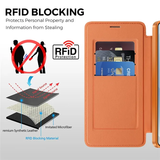 Étui Flip Samsung Galaxy S26 Ultra Motif Tissé Anti-RFID