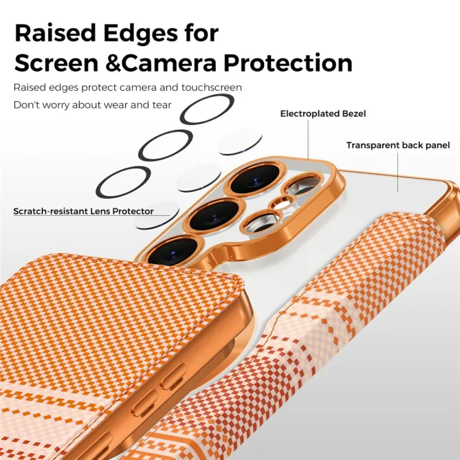 Étui Flip Samsung Galaxy S26 Ultra Motif Tissé Anti-RFID