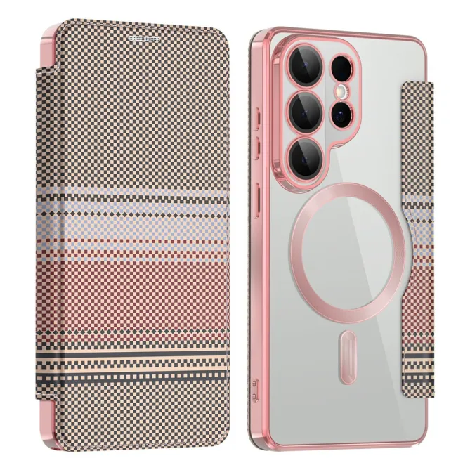 Étui Flip Samsung Galaxy S26 Ultra Motif Tissé Anti-RFID