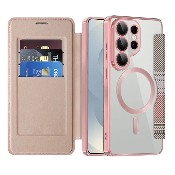 Étui Flip Samsung Galaxy S26 Ultra Motif Tissé Anti-RFID