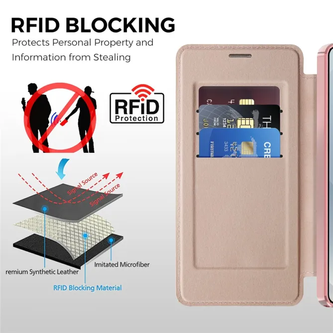 Étui Flip Samsung Galaxy S26 Ultra Motif Tissé Anti-RFID