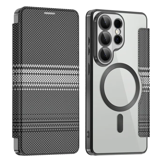Étui Flip Samsung Galaxy S26 Ultra Motif Tissé Anti-RFID